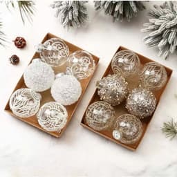 Set hộp châu lung linh đồ trang trí nhiều kiểu dáng khác nhau tạo cây thông rực rỡ 9