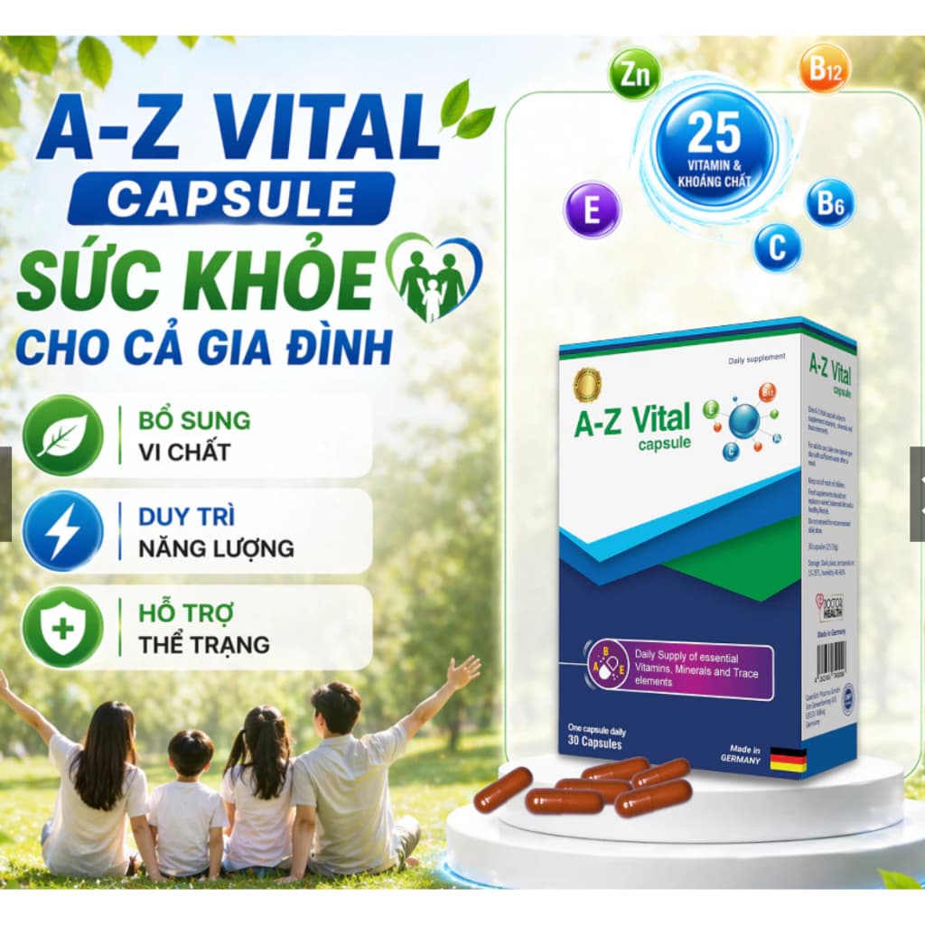 **A-Z Vital capsules (hộp 30 viên)  bổ tổng hợp,giúp tăng cường sức đề kháng và hệ miễn dịch của cơ thể.<BUNINY SHOP $
