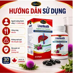 **VitaGold LiverHealth (Hộp 30 Viên) Viên Uống  Hỗ Trợ Giải Độc Gan, Mát Gan chăm sóc sức khỏe gan <BUNINY SHOP $ 5