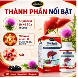 **VitaGold LiverHealth (Hộp 30 Viên) Viên Uống  Hỗ Trợ Giải Độc Gan, Mát Gan chăm sóc sức khỏe gan <BUNINY SHOP $ 6