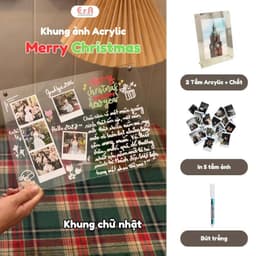 Set Quà Khung Ảnh Mica Noel Trong Suốt, Set Acrylic giáng sinh Tự Làm Ý Nghĩa  Decor Tặng Người Yêu Bạn bè - Erashop 5