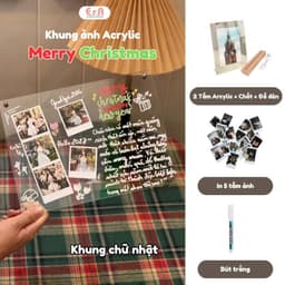 Set Quà Khung Ảnh Mica Noel Trong Suốt, Set Acrylic giáng sinh Tự Làm Ý Nghĩa  Decor Tặng Người Yêu Bạn bè - Erashop 6