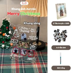 Set Quà Khung Ảnh Mica Noel Trong Suốt, Set Acrylic giáng sinh Tự Làm Ý Nghĩa  Decor Tặng Người Yêu Bạn bè - Erashop 7