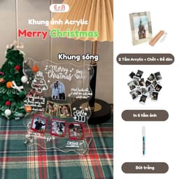 Set Quà Khung Ảnh Mica Noel Trong Suốt, Set Acrylic giáng sinh Tự Làm Ý Nghĩa  Decor Tặng Người Yêu Bạn bè - Erashop 8