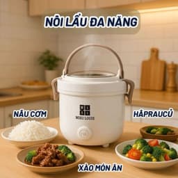 Nồi Lẩu Điện Đa Năng Misu Louis 2.5L và Nồi Lẩu Hấp Có Tay Cầm Mandeli, Misu 18cm/ 1.8L 1