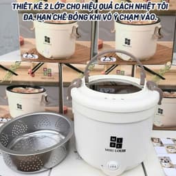 Nồi Lẩu Điện Đa Năng Misu Louis 2.5L và Nồi Lẩu Hấp Có Tay Cầm Mandeli, Misu 18cm/ 1.8L 4