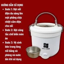 Nồi Lẩu Điện Đa Năng Misu Louis 2.5L và Nồi Lẩu Hấp Có Tay Cầm Mandeli, Misu 18cm/ 1.8L 7