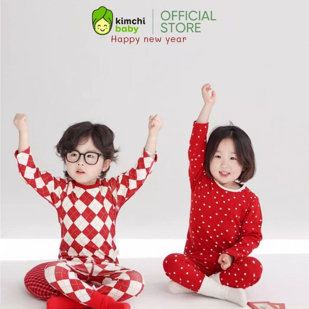 [10-29KG] Đồ Bộ Dài Tay Bé Trai, Bé Gái Giáng Sinh2026 KIMCHIBABY Vải Cotton 4C Cao Cấp Prenium Phiên Bản Giới Hạn KD503