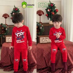 [10-29KG] Bộ Dài Tay Giáng Sinh Cho Bé Trai, Bé Gái KIMCHIBABY Vải Cotton 190gsm Cao Cấp, Đồ Bộ Cho Bé Mặc Noel KD503 1