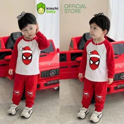 [10-29KG] Bộ Dài Tay Giáng Sinh Cho Bé Trai, Bé Gái KIMCHIBABY Vải Cotton 190gsm Cao Cấp, Đồ Bộ Cho Bé Mặc Noel KD503 8