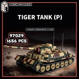 Mô hình Tank Quân sự Tiger P Mô hình Tank Thế chiến Quân sự Hạng Nặng Tiger P 97029 1