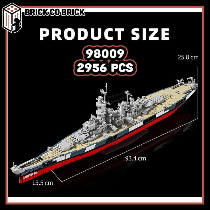 Mô hình Tank USS MONTANA  Hạng Nặng Mô hình Tank Quân sự Thế Chiến USS MONTANA 98009