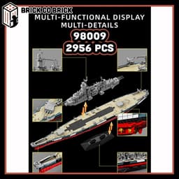 Mô hình Tank USS MONTANA  Hạng Nặng Mô hình Tank Quân sự Thế Chiến USS MONTANA 98009 3