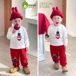 [10-29KG] Bộ Dài Tay Giáng Sinh Cho Bé Trai, Bé Gái KIMCHIBABY Vải Cotton 190gsm Cao Cấp, Đồ Bộ Cho Bé Mặc Noel KD503 7