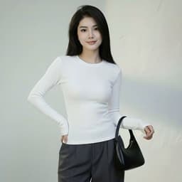 Áo thun nữ dài tay FORME ôm body cotton zip co giãn 4 chiều 4