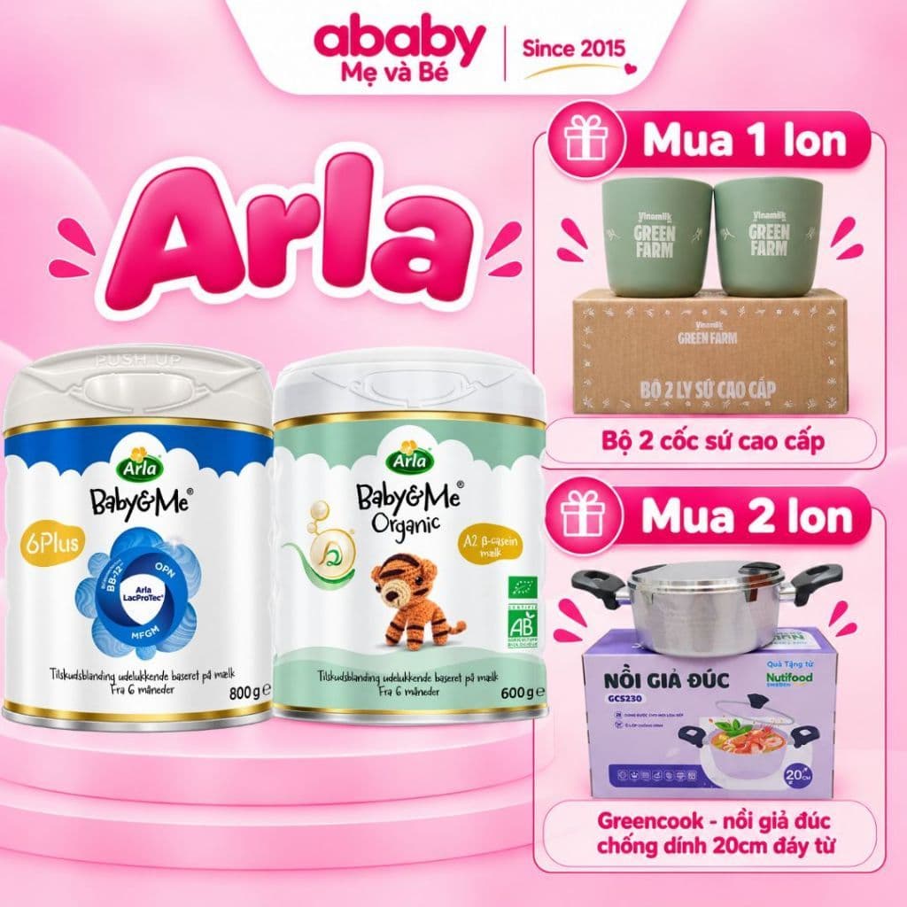 [DATE 2028] Sữa công thức Arla Baby&Me A2 HMO Đan Mạch Số 1 2 3 Chính Hãng có tem phụ