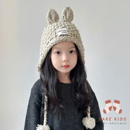 Mũ len cho bé- Mũ len trùm đầu Tai Thỏ đáng yêu chất len mềm mịn cho bé trai bé gái từ 2-12 tuổi MLTT 4