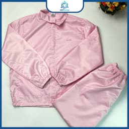 Bộ Quần Áo Rời Phòng Sạch UNTG Màu Hồng Nhạt Kẻ Sọc Chống Tĩnh Điện Dùng Trong Công Nghiệp, Điện Tử 2