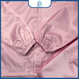 Bộ Quần Áo Rời Phòng Sạch UNTG Màu Hồng Nhạt Kẻ Sọc Chống Tĩnh Điện Dùng Trong Công Nghiệp, Điện Tử 4