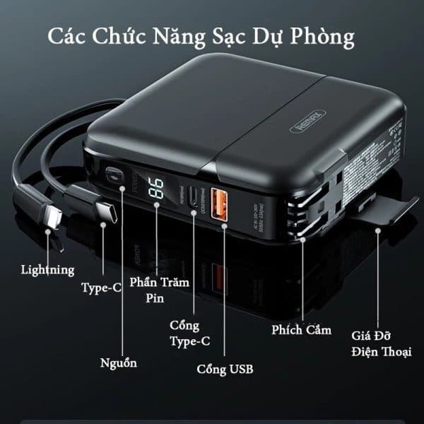 Pin Dự Phòng Sạc Nhanh 22.5W Remax RPP-20 15.000mAh và 22.5W Wekome WP-95 20.000mah