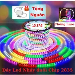 Đèn led cuốn cây 2835 .dòng 2 hàng kèm củ nguồn trang trí ngoài trời 4