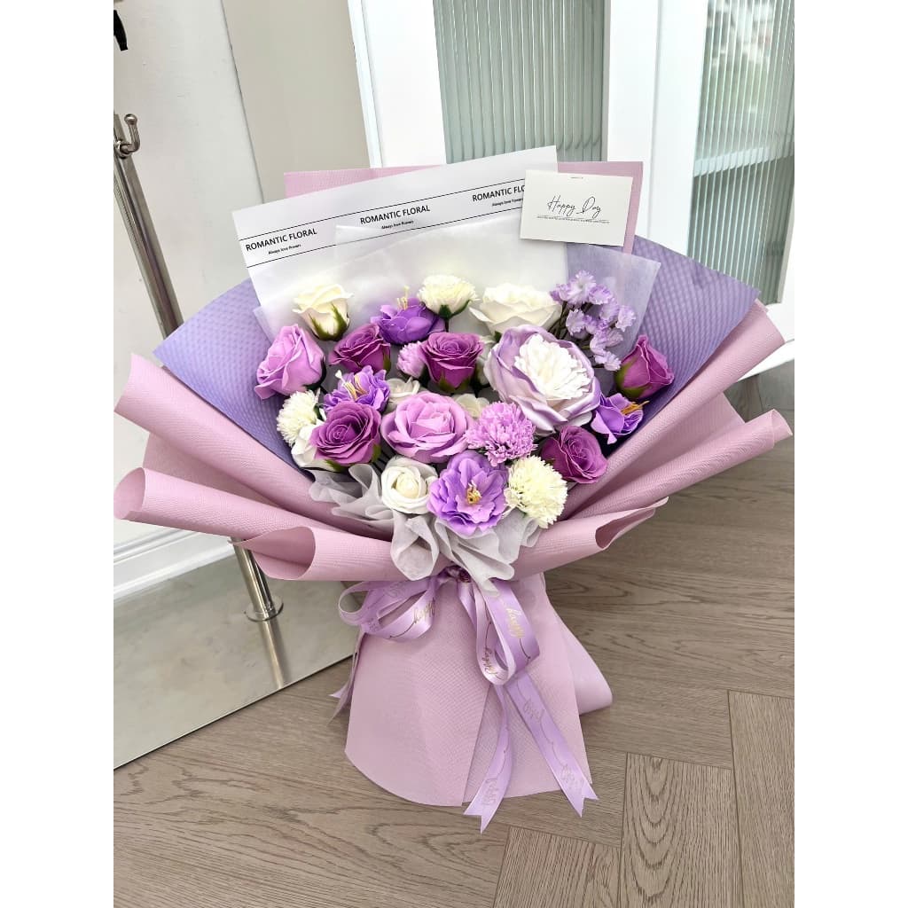 Hoa sáp full hoa tím thủy chung, chân thành dành tặng cô nàng thích lãng mạng
