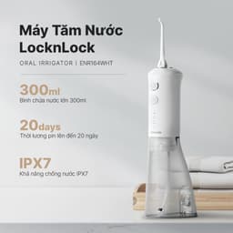 Máy Tăm Nước LocknLock ENR164WHT 300ml, Hàng Chính Hãng, 3 Chế Độ, Chống Nước IPX7 - JoyMall 6
