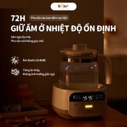 Máy Đun Hâm Sữa Bear WW-5H12N, 1.3L - 8 chế độ thông minh - Màn hình cảm ứng tiếng Việt, Hàng Chính Hãng 5