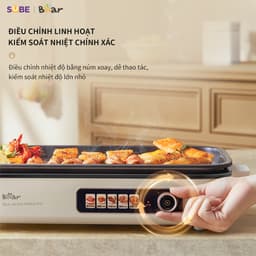 Bếp Nướng Điện Bear GR-4H15C, CS-1500W, Bếp Đa Năng Dùng Nướng, Chiên Xào Linh Hoạt, Nướng Nhanh Ít Khói Không Lo Ám Mùi 6