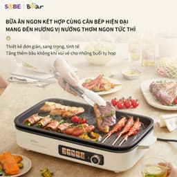 Bếp Nướng Điện Bear GR-4H15C, CS-1500W, Bếp Đa Năng Dùng Nướng, Chiên Xào Linh Hoạt, Nướng Nhanh Ít Khói Không Lo Ám Mùi 7