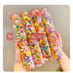 30 Dây Buộc Tóc Cao Su Co Giãn Phong Cách Mới Dễ Thương Cho Bé 3
