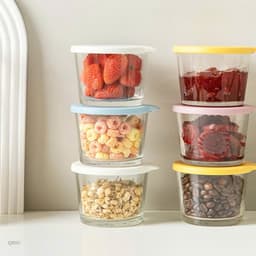 Hũ Thủy Tinh 260ml Nắp Silicone Chống Tràn Đựng Gia Vị Đồ Ăn Dặm Kim Chi Sữa Chua Có Nắp Đậy Kín 3