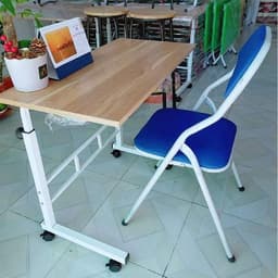 Bàn Làm Việc Kết Hợp Kệ Sách (2 Gian) và Bàn Làm Việc Di Động Có Thể Điều Chỉnh Độ Cao 9