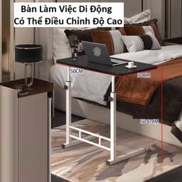 Bàn Làm Việc Kết Hợp Kệ Sách (2 Gian) và Bàn Làm Việc Di Động Có Thể Điều Chỉnh Độ Cao 8