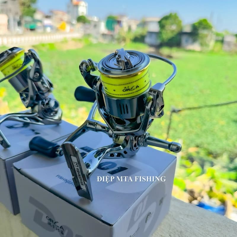 (TẶNG KHOÁ LURE) Máy câu cá Lure Đứng Cao Cấp Orca  D01 Có Sẵn Dây Pe-  Siêu Tiện lợi -có 2 loại tay đơn và tay đôi