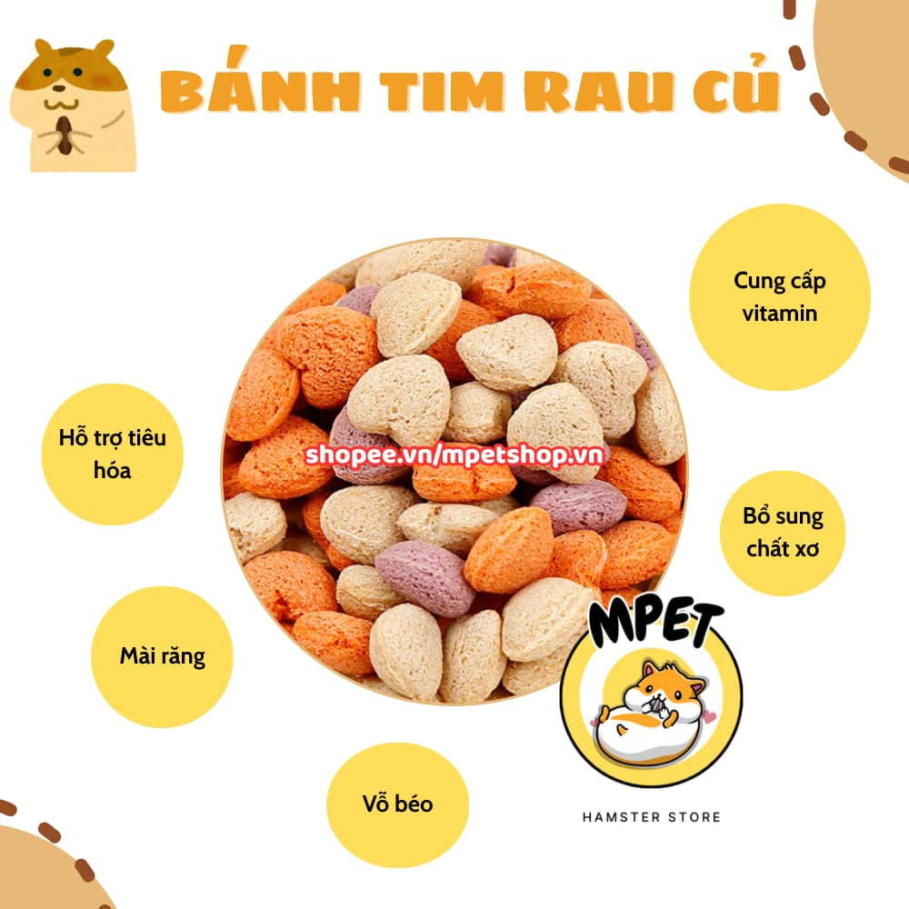 [50Gr - Snack ăn dặm] BÁNH TIM RAU CỦ - MÀI RĂNG, BỔ SUNG CHẤT XƠ, HỖ TRỢ TIÊU HÓA