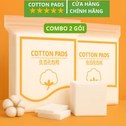 (Combo 2 Gói) Bông tẩy trang Cotton Pads 222 miếng mềm mịn 1