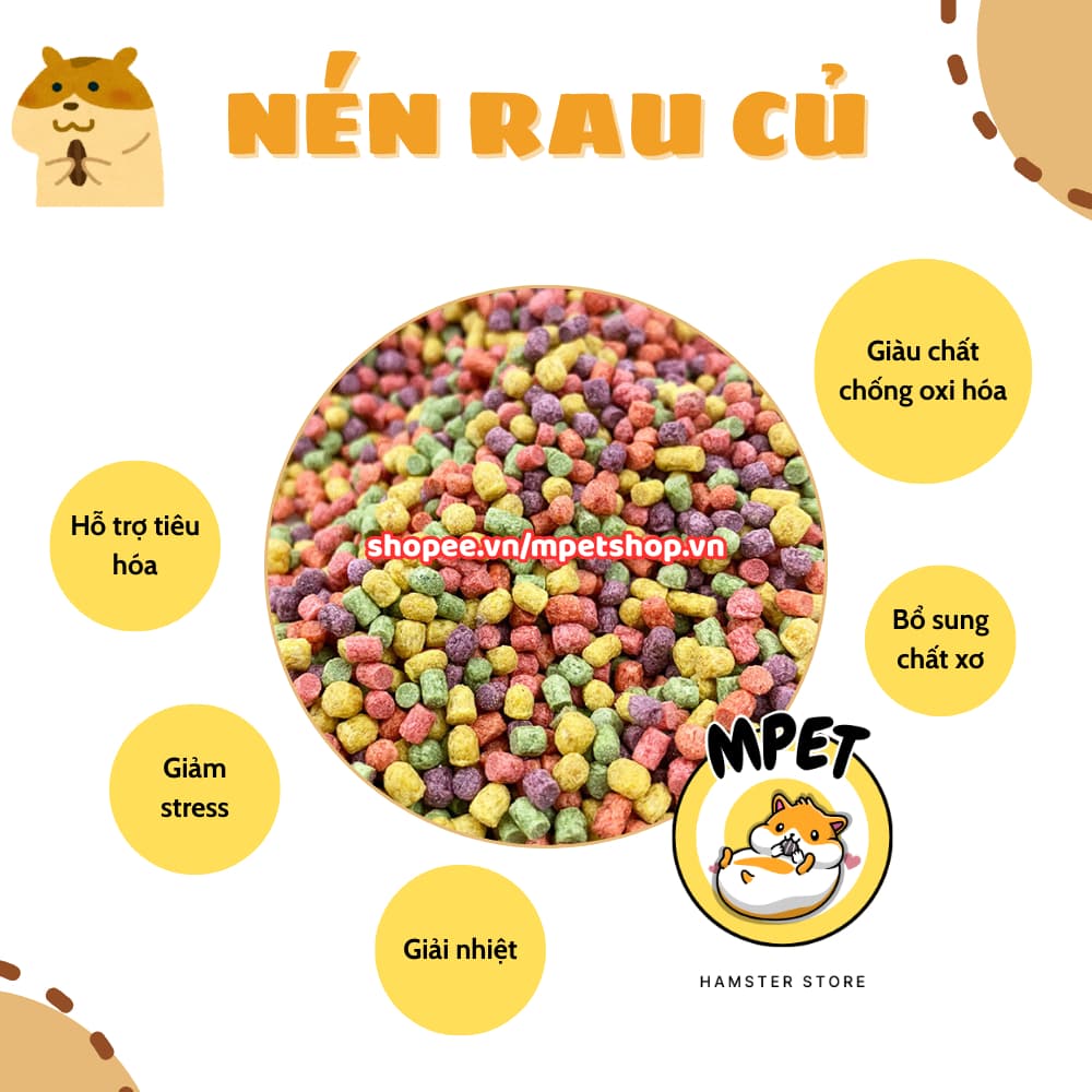 Rau củ nén, snack rau củ cho hamster [10gr/50gr]