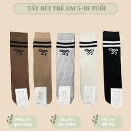 Set 5 Đôi Tất Đùi, Tất Vớ Dài Trẻ Em Style Hàn Quốc Sang Chảnh cho bé từ 1 tuổi đến 10 tuổi te106 2