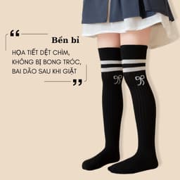 Set 5 Đôi Tất Đùi, Tất Vớ Dài Trẻ Em Style Hàn Quốc Sang Chảnh cho bé từ 1 tuổi đến 10 tuổi te106 5