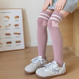 Set 5 Đôi Tất Vớ Đùi Cho Bé Gái Dài Qua Đầu Gối Chất Len Ấm Hình Chữ M Phong Cách Hàn Quốc Cho Bé 5-10 Tuổi te107 6