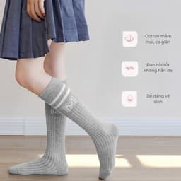Set 5 Đôi Tất Vớ Đùi Cho Bé Gái Dài Qua Đầu Gối Chất Len Ấm Hình Chữ M Phong Cách Hàn Quốc Cho Bé 5-10 Tuổi te107 3