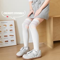 Set 5 Đôi Tất Vớ Đùi Cho Bé Gái Dài Qua Đầu Gối Chất Len Ấm Hình Chữ M Phong Cách Hàn Quốc Cho Bé 5-10 Tuổi te107 5