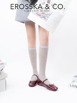 Erosska - Giày búp bê nữ hottrend balletcore đế bệt màu sắc patel - EL079 16