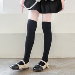 Set 5 Đôi Tất Đùi Dài Qua Gối Cho Bé Gái Cotton Trơn Mềm Mịn Phong Cách Nhật Bản te105 4