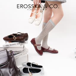 Erosska - Giày búp bê nữ hottrend balletcore đế bệt màu sắc patel - EL079 5