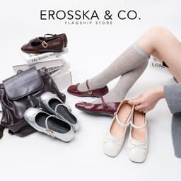 Erosska - Giày búp bê nữ hottrend balletcore đế bệt màu sắc patel - EL079 6