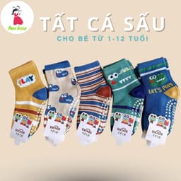 Set 5 Đôi Tất Chống Trượt Cho Bé Hình Khủng Long, Cá Sấu Từ 1-12 Tuổi  te108 1