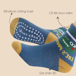 Set 5 Đôi Tất Chống Trượt Cho Bé Hình Khủng Long, Cá Sấu Từ 1-12 Tuổi  te108 4