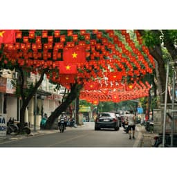 Cờ dây sao đảng - Cờ dây in 2 mặt vải đẹp treo trang trí các dịp lễ, Tết, treo khu phố... 2